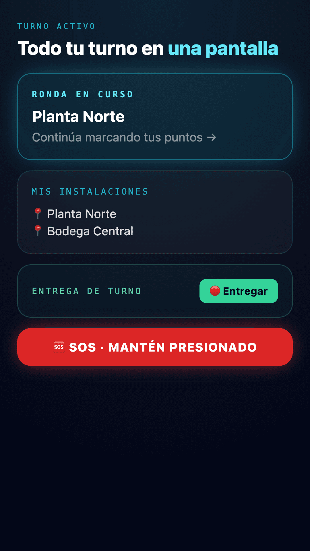 Sentil — Panel del turno